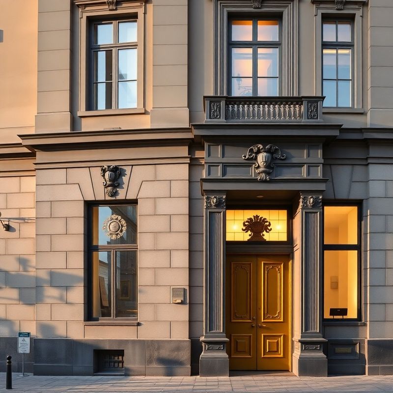 Neoclassical office building facade on Štefánikova street, Bratislava